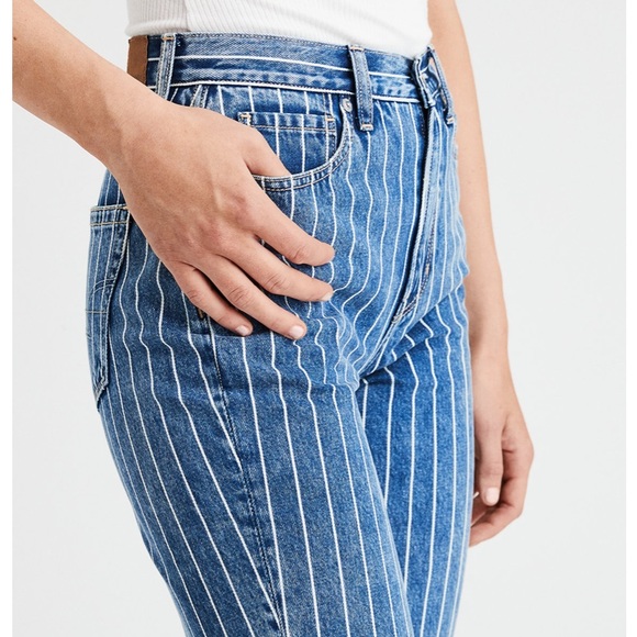 American Eagle Retro Striped Mom Jeans - Picture 2 of 6